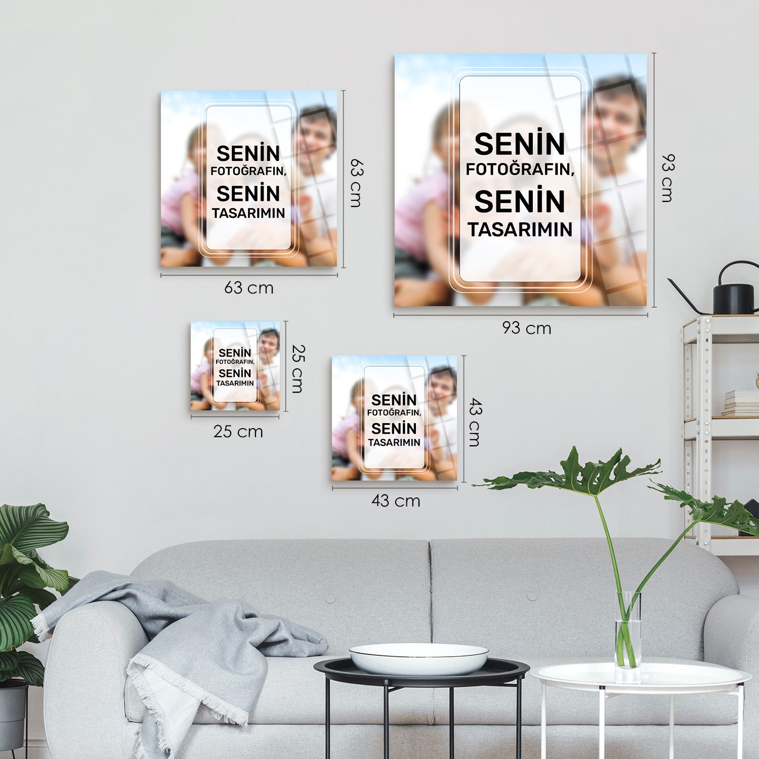 Kare Kişiye Özel Cam Tablo